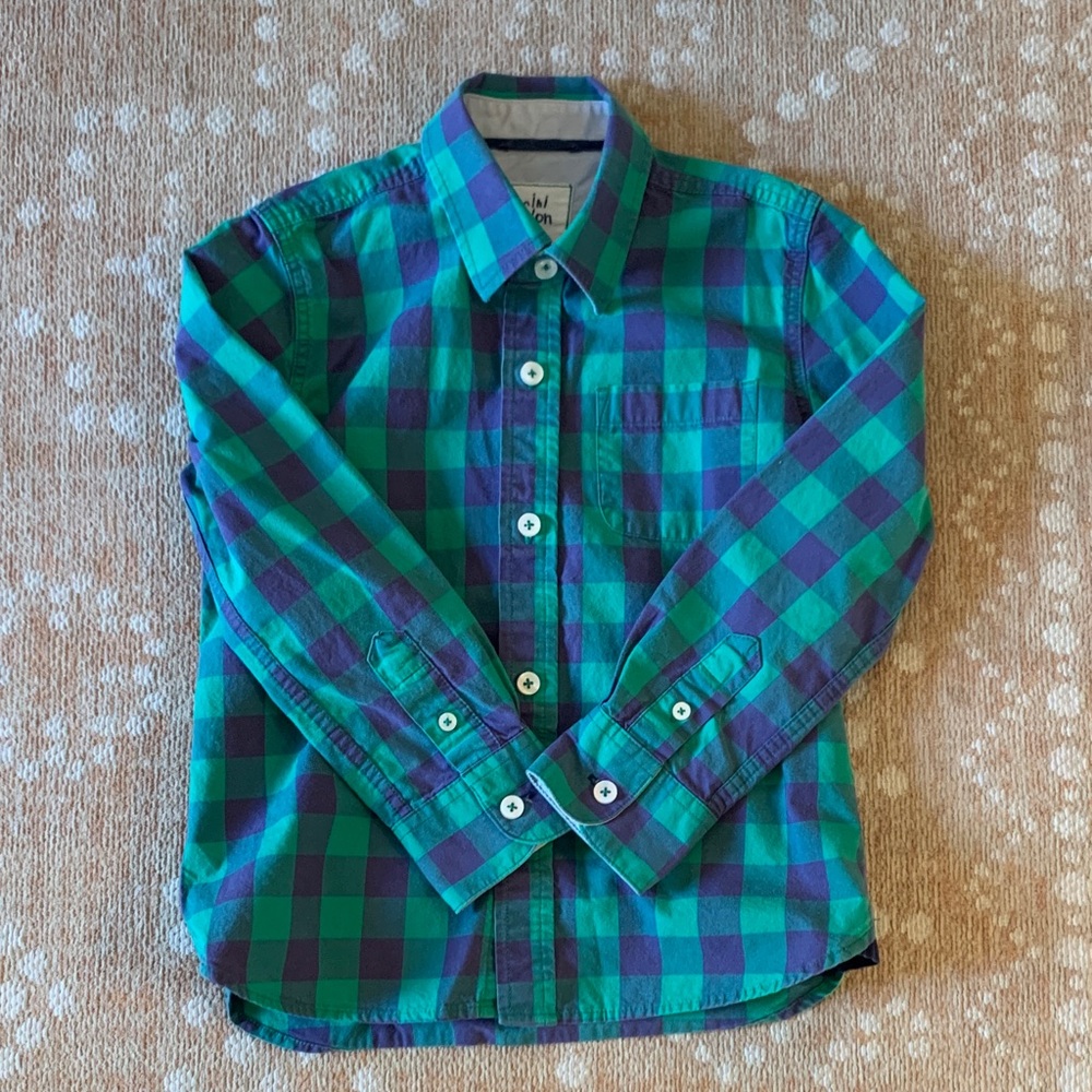 Mini Boden Plaid Button Down Shirt